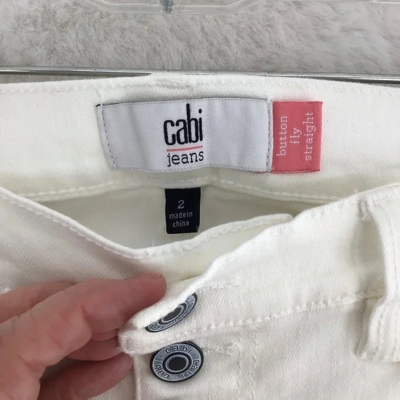 Cabi Women’s Button Fly Straight Leg Stretch Jean White 6284 Casual Size 2 - Picture 6 of 8